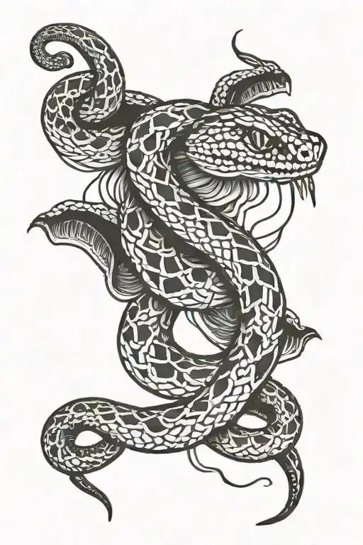 rattlesnake coiled tattoo design idea