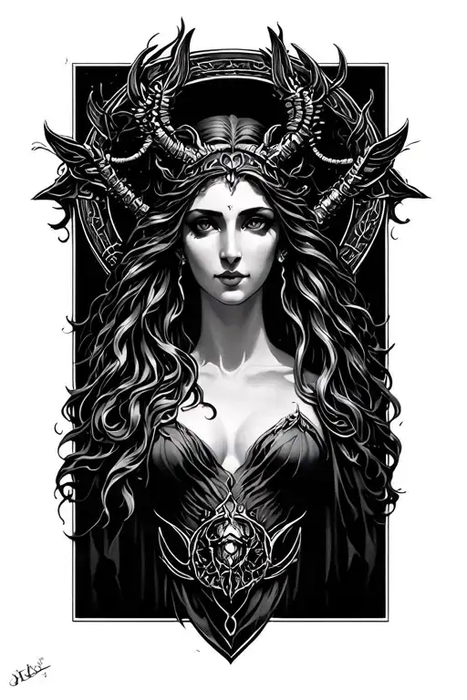 Hecate Goddess tattoo design idea