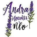 lavenders spelling out andrea tattoo design idea