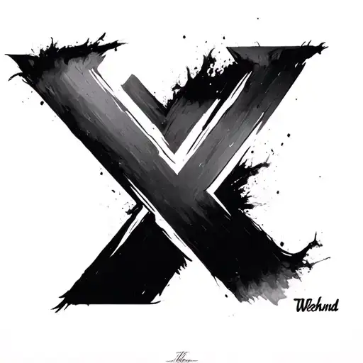 The Weeknd xo letters only  tattoo design idea