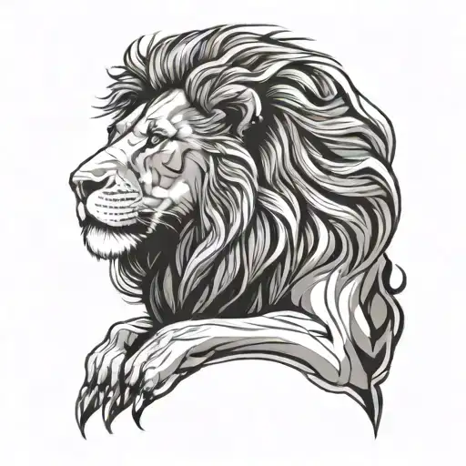 Minimal Lion tattoo design idea