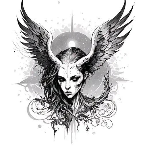 all the good, all the heavens all the hells are within me tattoo design idea