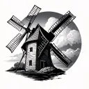 Windmill tattoo design idea