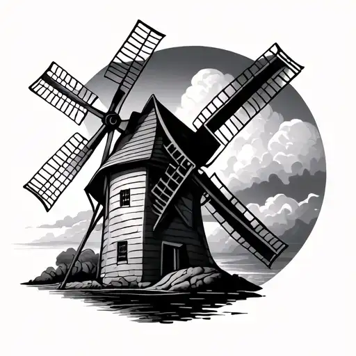 Windmill tattoo design idea