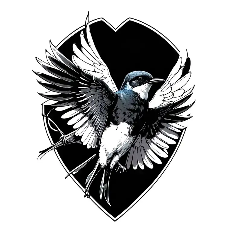 swallow flying tattoo design idea