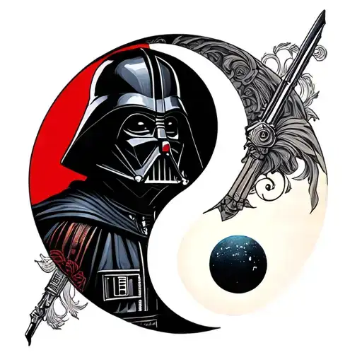 Anakin and Darth Vader Yin Yang tattoo design idea