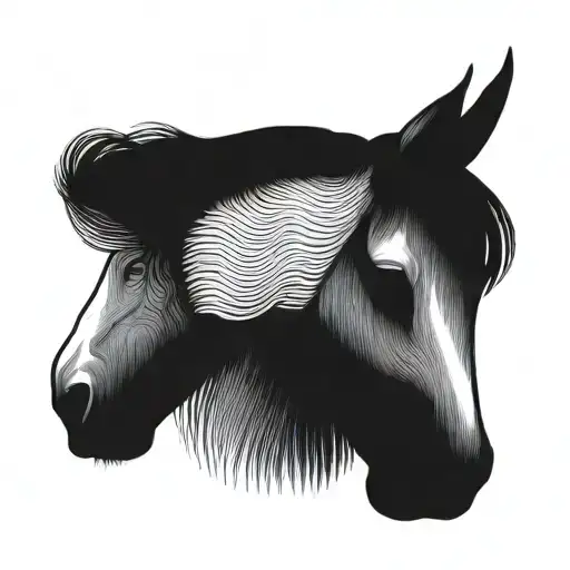 horse head with the name Bella tattoo design idea