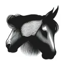 horse head with the name Bella tattoo design idea