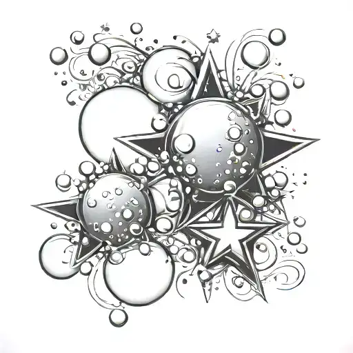 bubbles an stars  tattoo design idea