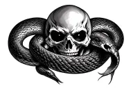 grim reaper snake wrapping tattoo design idea