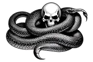 grim reaper snake wrapping tattoo design idea