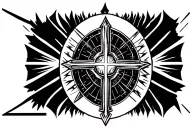 st Michael shield cross royalty tattoo design idea