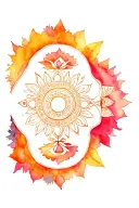 sudarshan chakra surrounded tattoo design idea