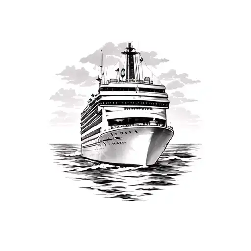 cruise ship tattoo design idea