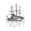 cruise ship tattoo design idea