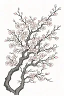 Cherry blossom tree but with lightning bolt replacing the branches and pink tattoo design idea