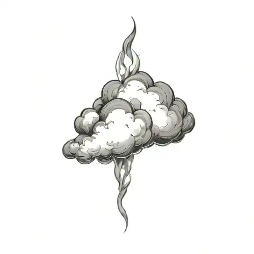Coverup Clouds and Smoke tattoo design idea