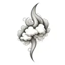 Coverup Clouds and Smoke tattoo design idea