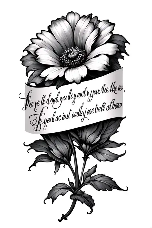 flower design with a biblical verse tattoo design idea