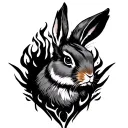 Fire Rabbit tattoo design idea