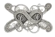 infinity sign with names subtly incorporated  Ellie  evie Evan and heart  tattoo design idea