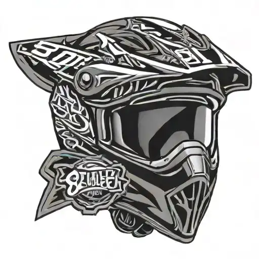dirtbike helmet with numbers 3-11 tattoo design idea