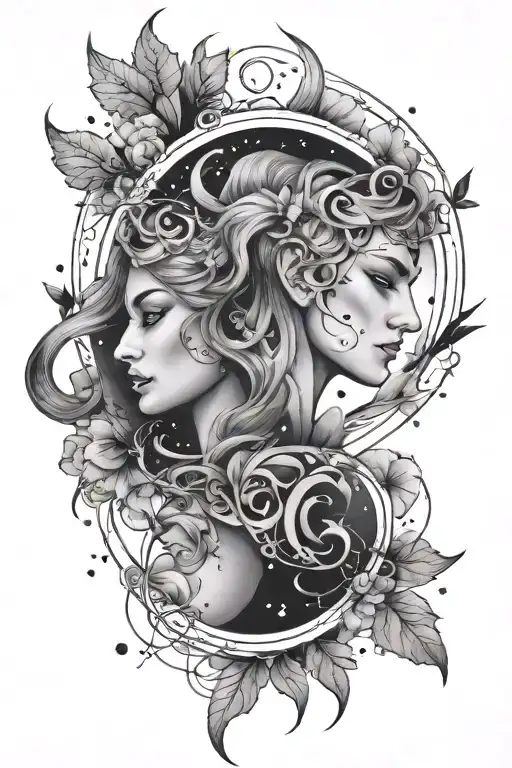 Leo Virgo Sagittarius constellation tattoo design idea