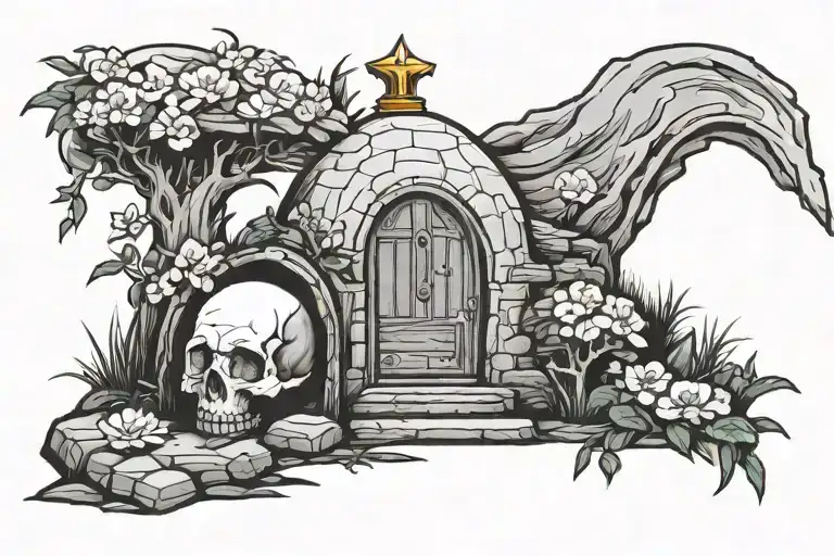 empty tomb  tattoo design idea