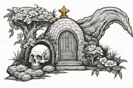 empty tomb  tattoo design idea