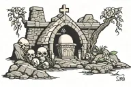 empty tomb  tattoo design idea