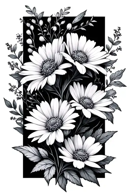wild Flowers with Ellie and Colton in stems tattoo design idea