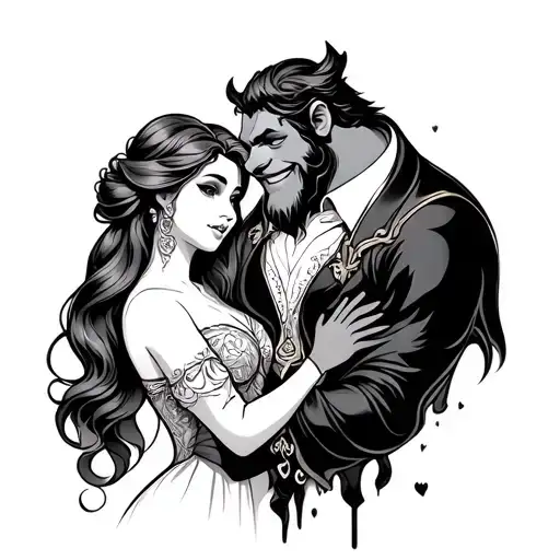 Beauty And The Beast tattoo design idea