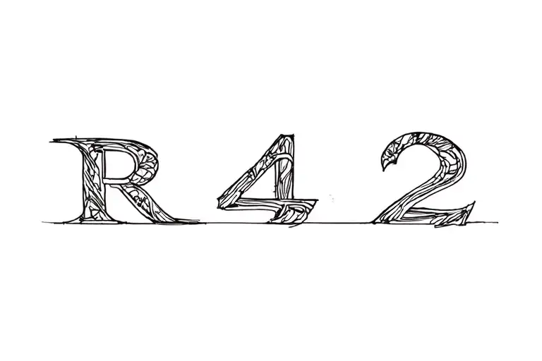 r42 in words tattoo design idea