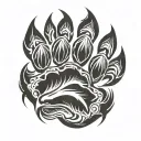 bear paw print tattoo design idea