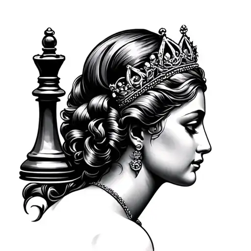 Chess Queen tattoo design idea