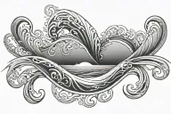 infinity sign wave beach  tattoo design idea