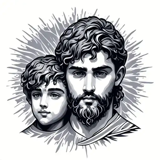 Father And Son Symbol tattoo design idea