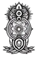 7 chakra symbols tattoo design idea