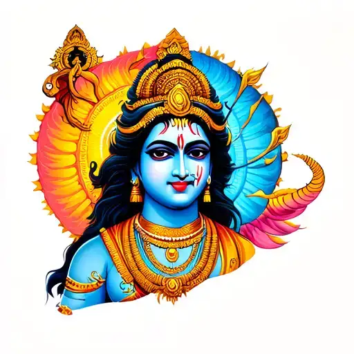 Vishnu 10 avatars tattoo design idea