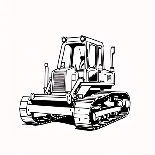 bulldozer tattoo design idea