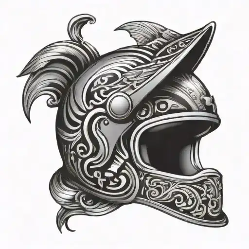 stock car racing helmet adorned with intricate tattoo design idea