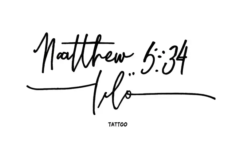 Matthew 6:34 tattoo design idea