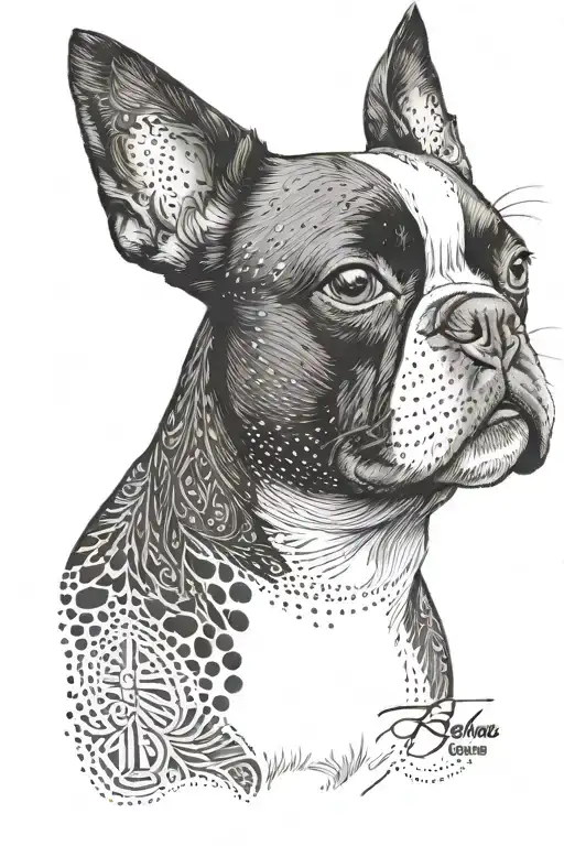 Boston Terrier tattoo design idea
