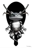 Samurai Frog tattoo design idea