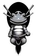 Samurai Frog tattoo design idea