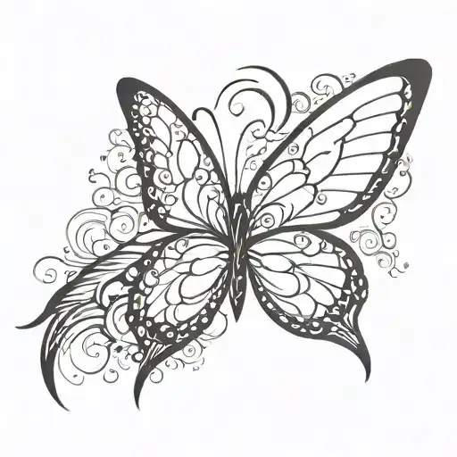 feminine  butterfly with angelic and demonic wings tattoo design idea