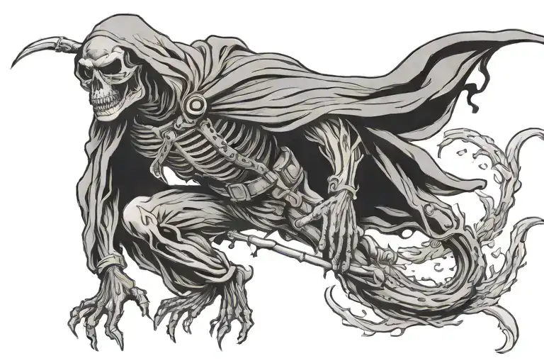 the grim reaper is a frogman Navy SEAL modern style tattoo design idea