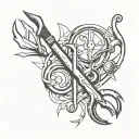 A creative tattoo design combination of tools of gold smithing, the tools must be twisted around each other. tattoo design idea