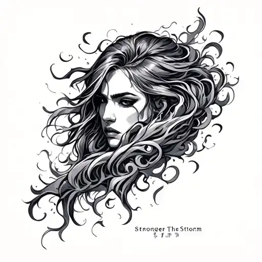 Stronger Than The Storm tattoo design idea