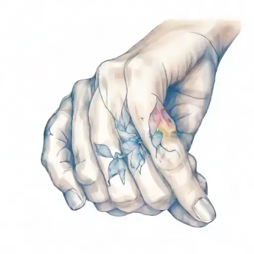 Tattoo design of four manicured fingers held together that fade away at the first knuckle, the skin has no tattoos on it tattoo design idea